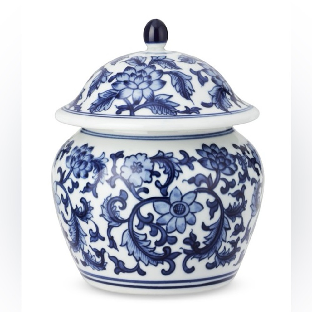 Williams Sonoma Small Ginger Jar, Floral Vines